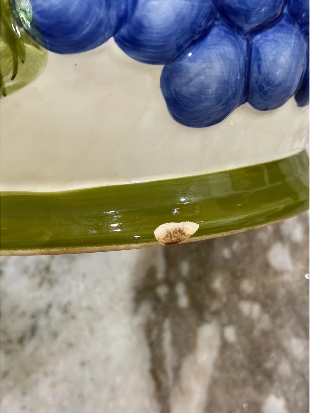 Nonni's Hand Painted Ceramic Cookie Jar with Fruit Design and Lid